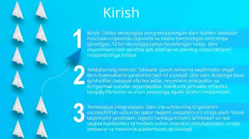 Nuklein Kislotalar Mavzusi BoʻYicha OʻQituvchi Va OʻQuvchilar Hamkorligida OʻQitish Texnologiyasidan Foydalanib Dars Ishlanmalarini Yaratish 2