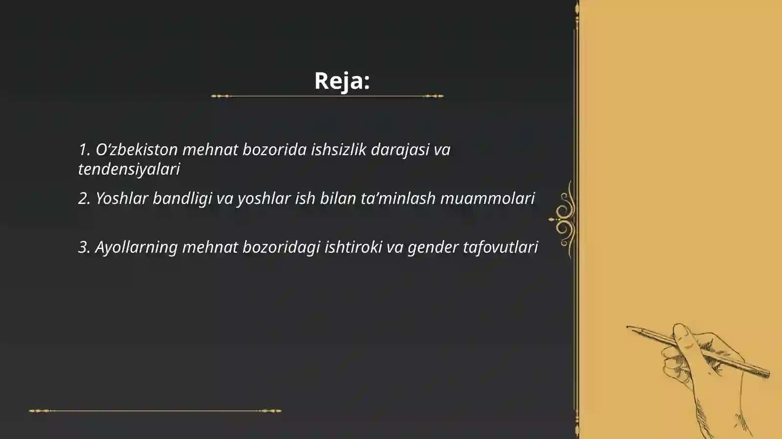 Õzbekiston Respublikasi mehnat bozor tendensialari va undagi asosiy muomolar 2