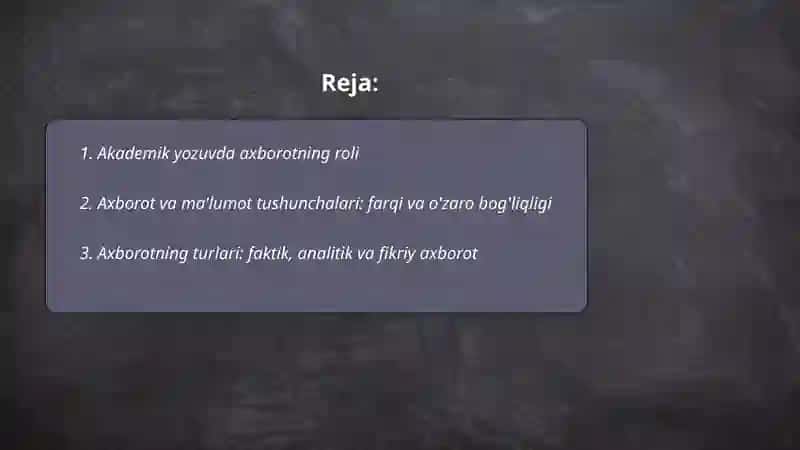 Akademik yozuv va axborot 2