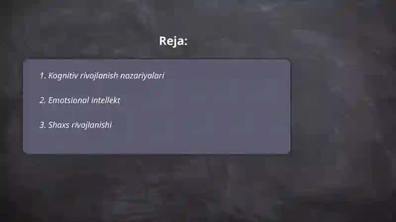 Kognitiv rivojlanish nazariyalari 2