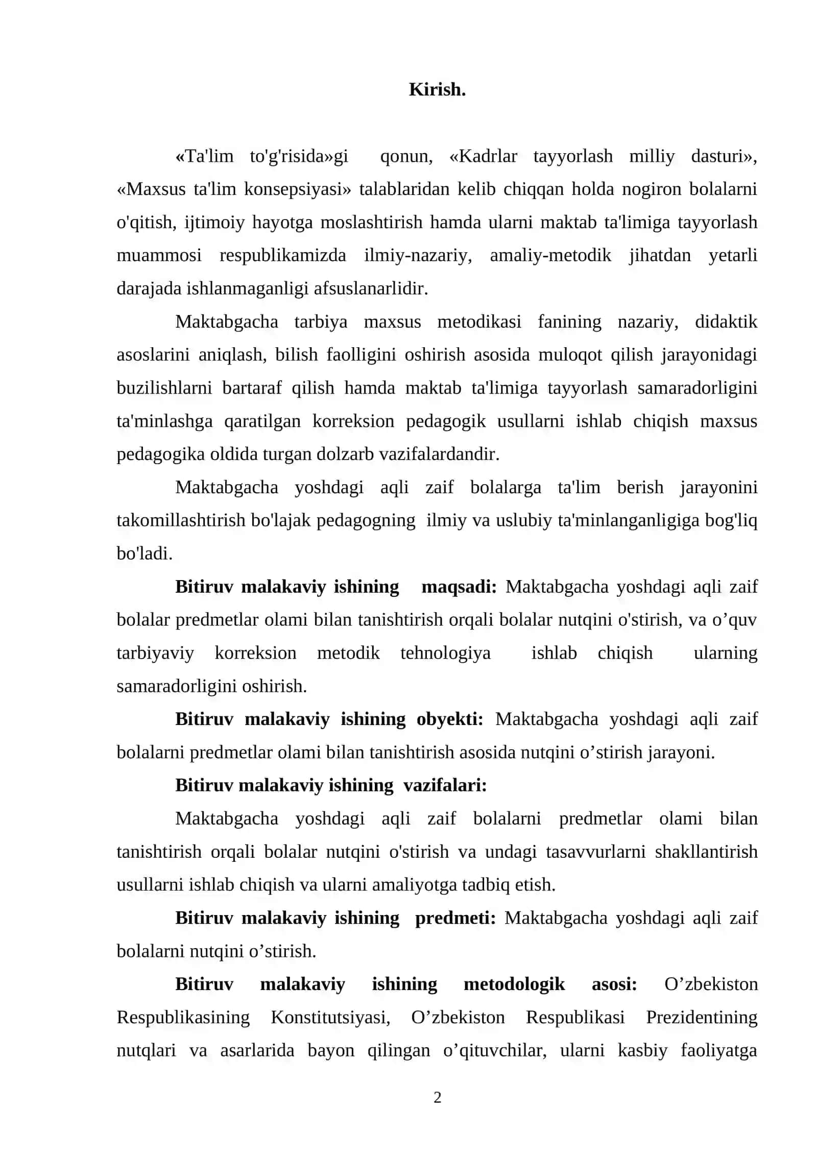 MAKTABGACHA YOSHDAGI AQLI ZAIF BOLALARNI PREDMETLAR OLAMI BILAN TANISHTIRISH METODLARI 2
