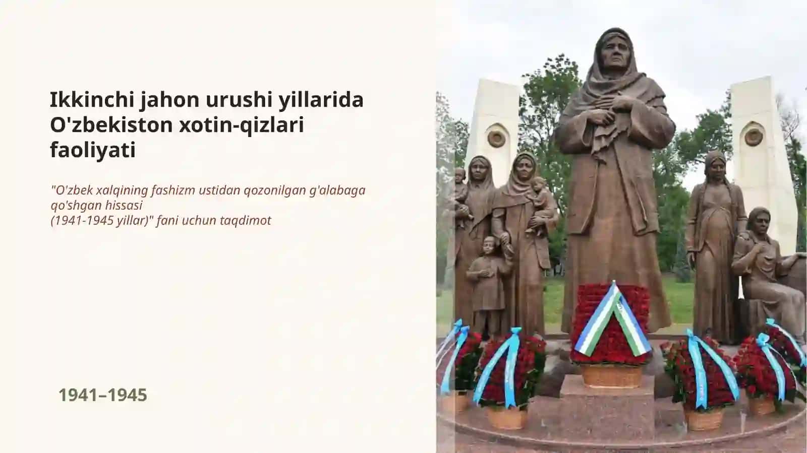 Ikkinchi jahon urushi yillarida O'zbekiston xotin-qizlari faoliyati 2