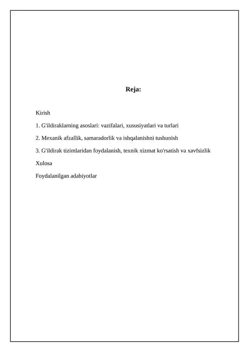 G'ildiraklarning asoslari: vazifalari, xususiyatlari va turlari 2