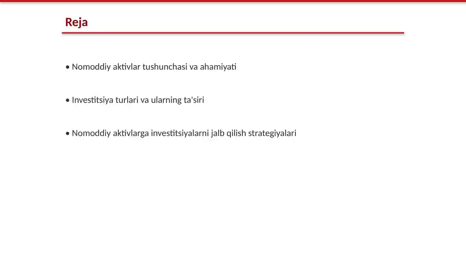 Nomoddiy aktivlarga safarbar etiladigan investitsiyalarni moliyalashtirish 2