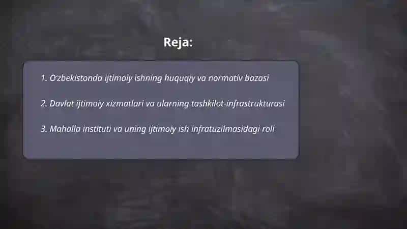 Oʻzbekistonda ijtimoiy ishning infrastrukturasi 2