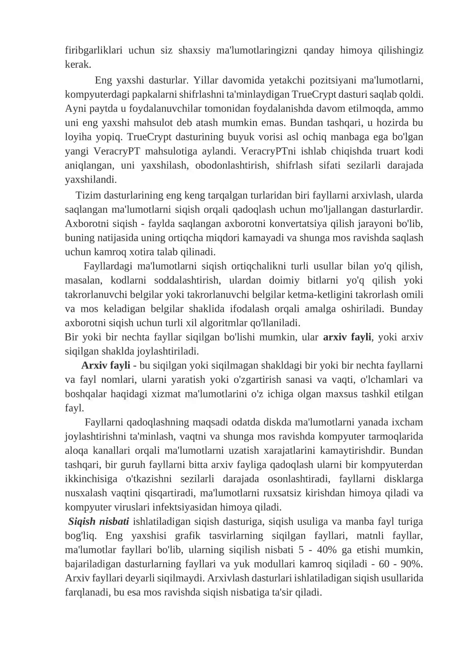 Ma’lumotlarni shifrlash va arxivlash vositalari 2
