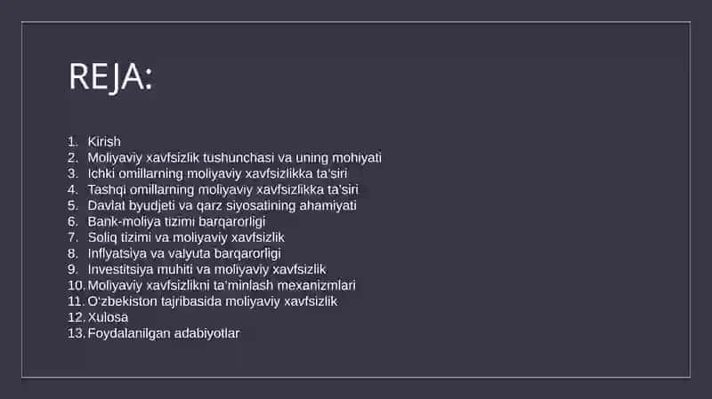 Mamlakat moliyaviy xavfsizligiga ta’sir etuvchi omillar 2