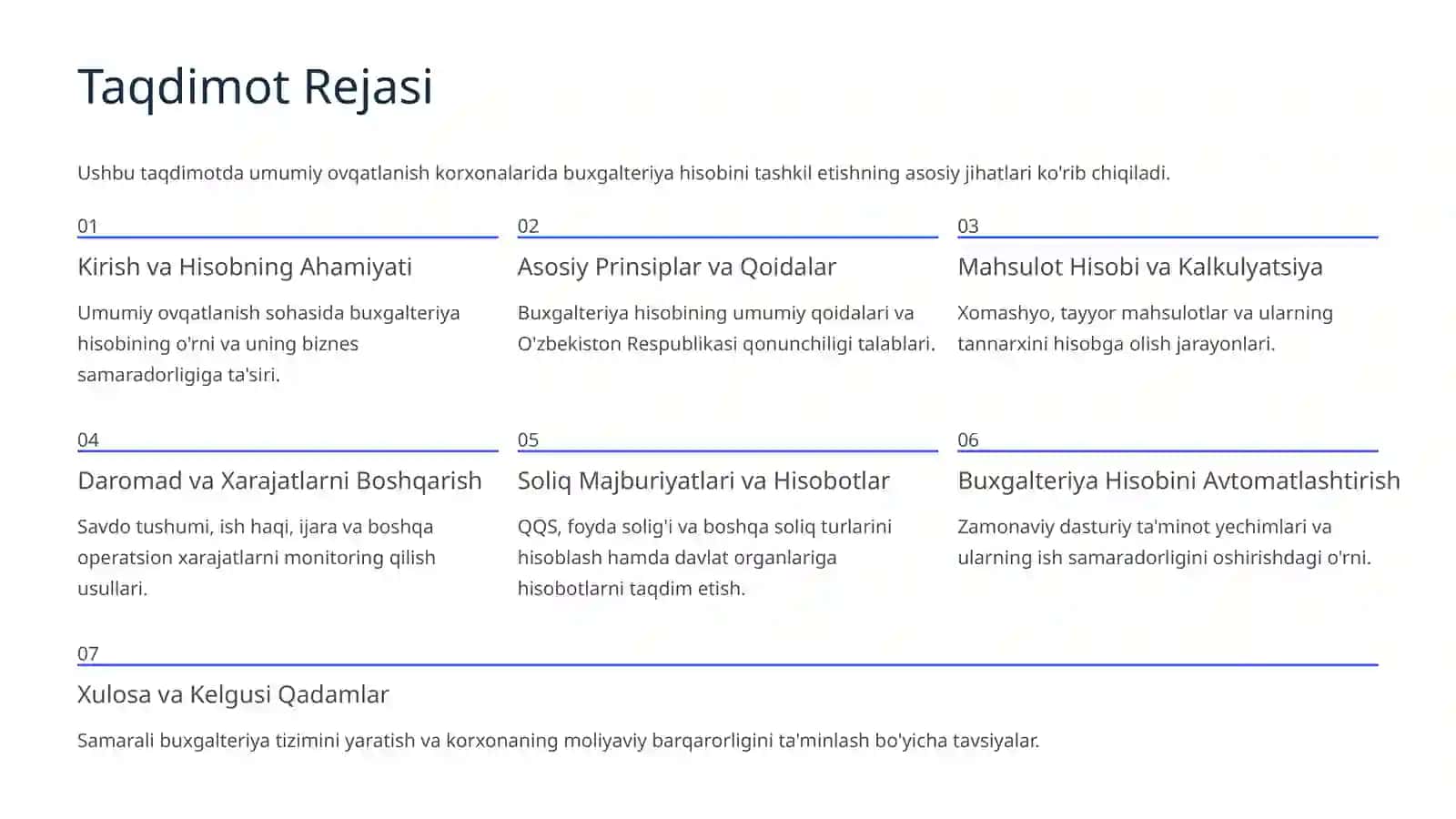 Umumiy ovqatlanish korxonalarida buxgalteriya hisobi 2