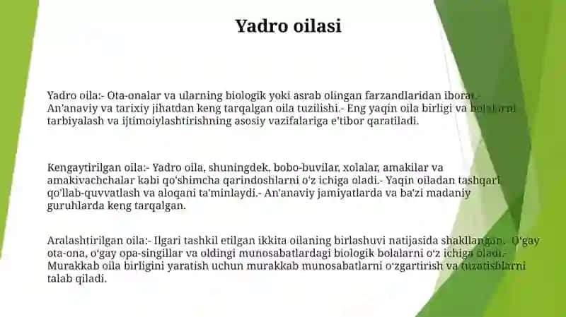 Hozirgi Zamon Oilalarning Turlar Va Ularning Mazmuni 2