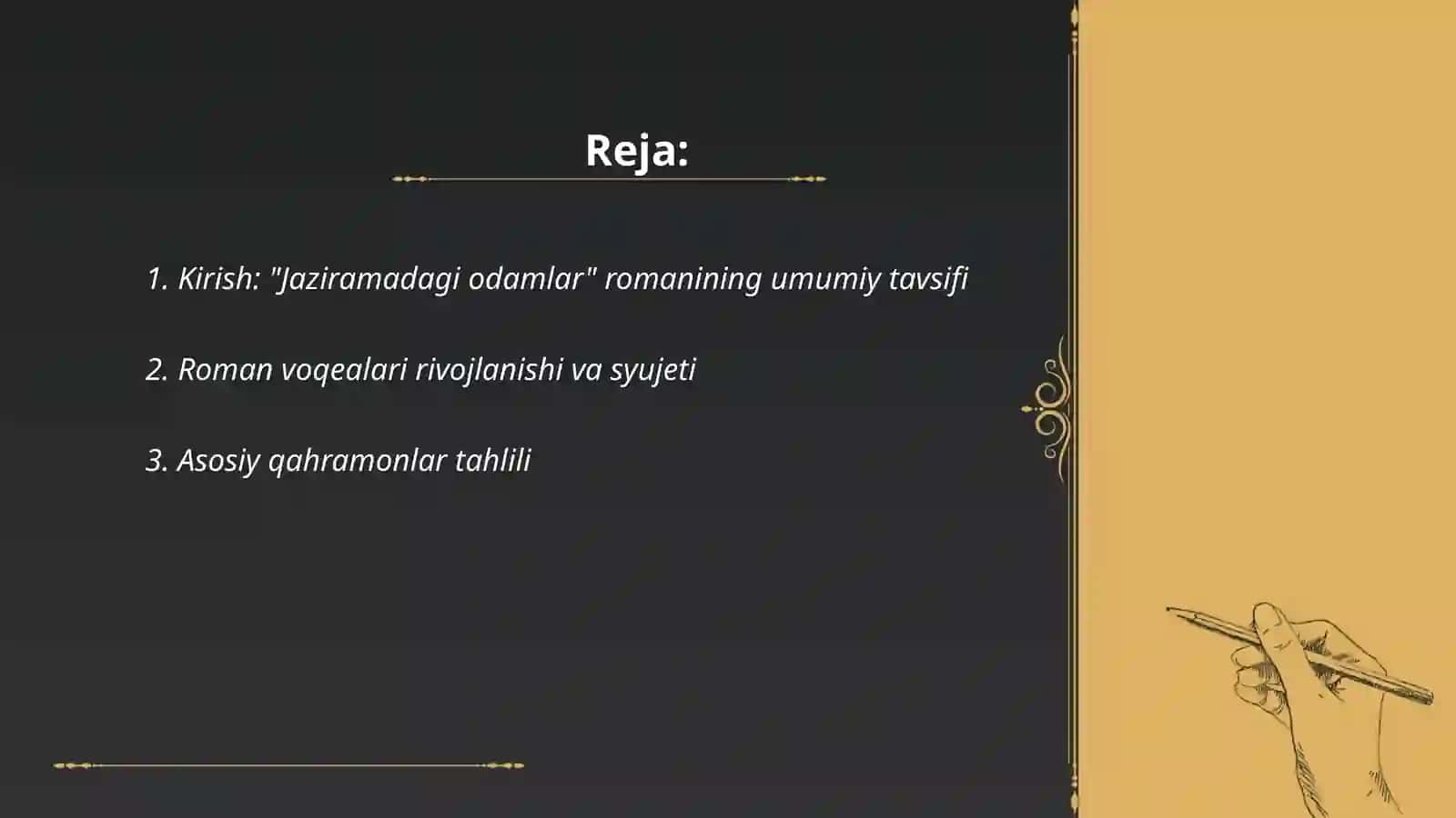 Jaziramadagi odamlar romaning badiiy tahlili 2