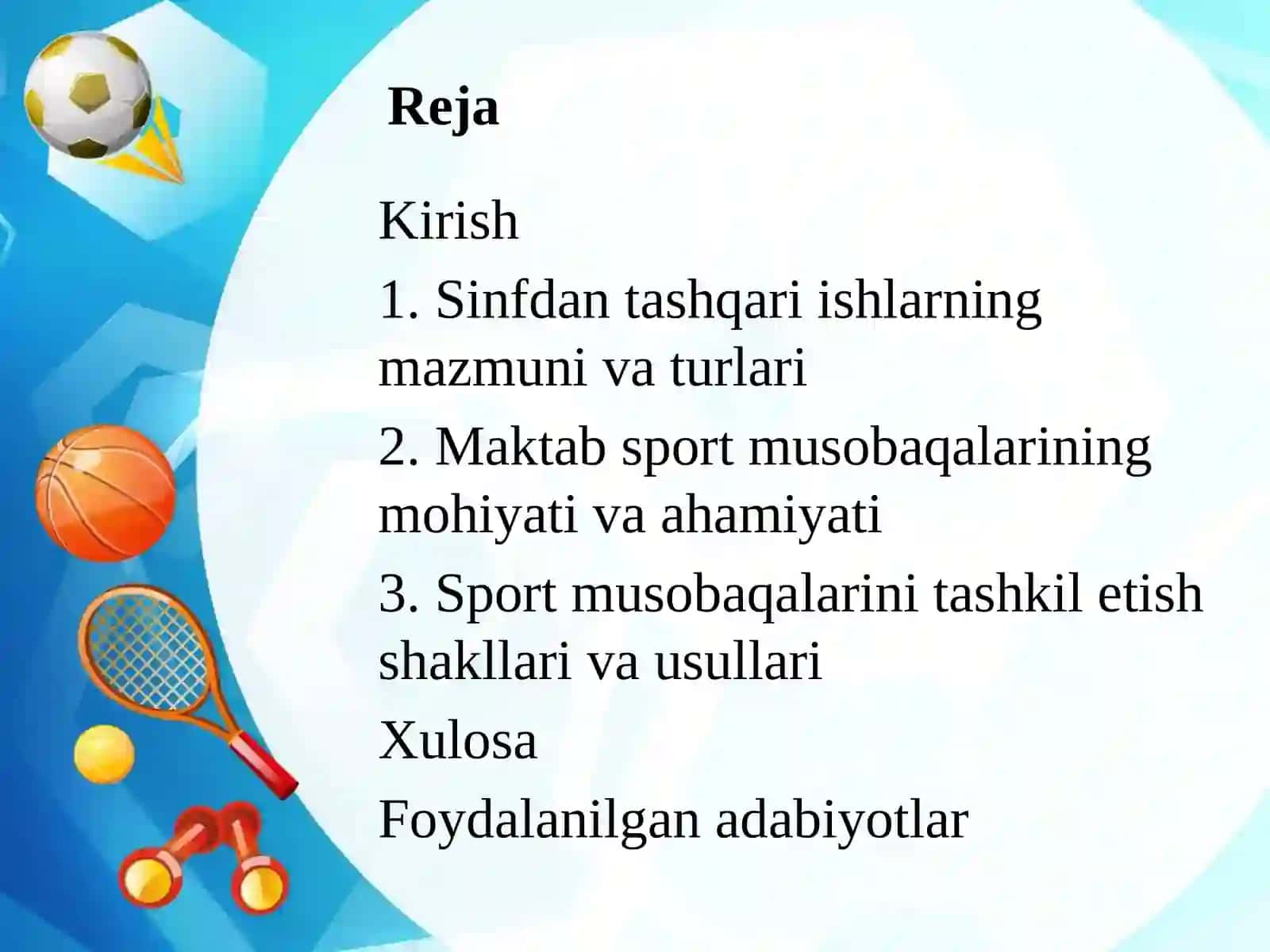 Maktab sport musobaqalari sinfdan tashqari ishlarning ommaviy shakli sifatida 2