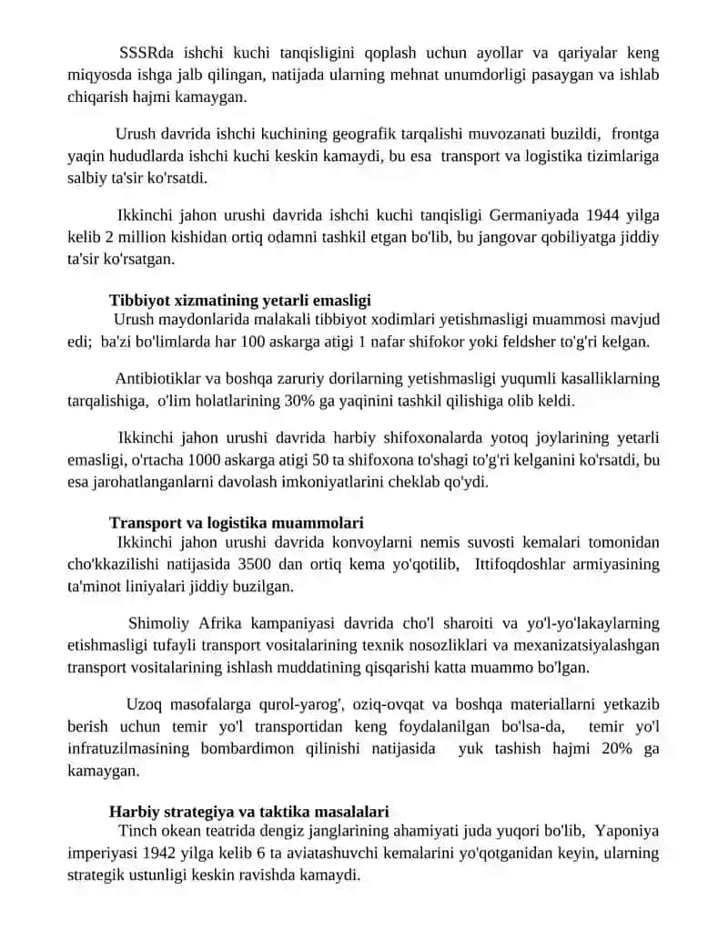 Ikkinchi jaxon urushi davridagi muammolar va ularni xal etish yôllari by Behruz Xoliqulov 2