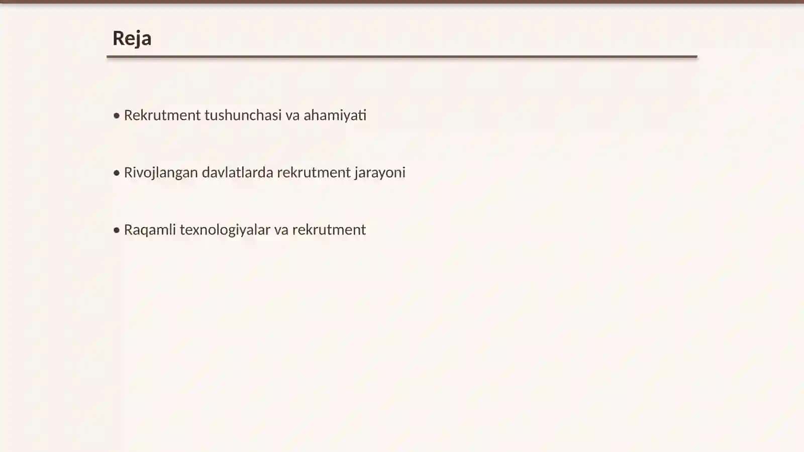 Rekrutment tushunchasi va ahamiyati 2
