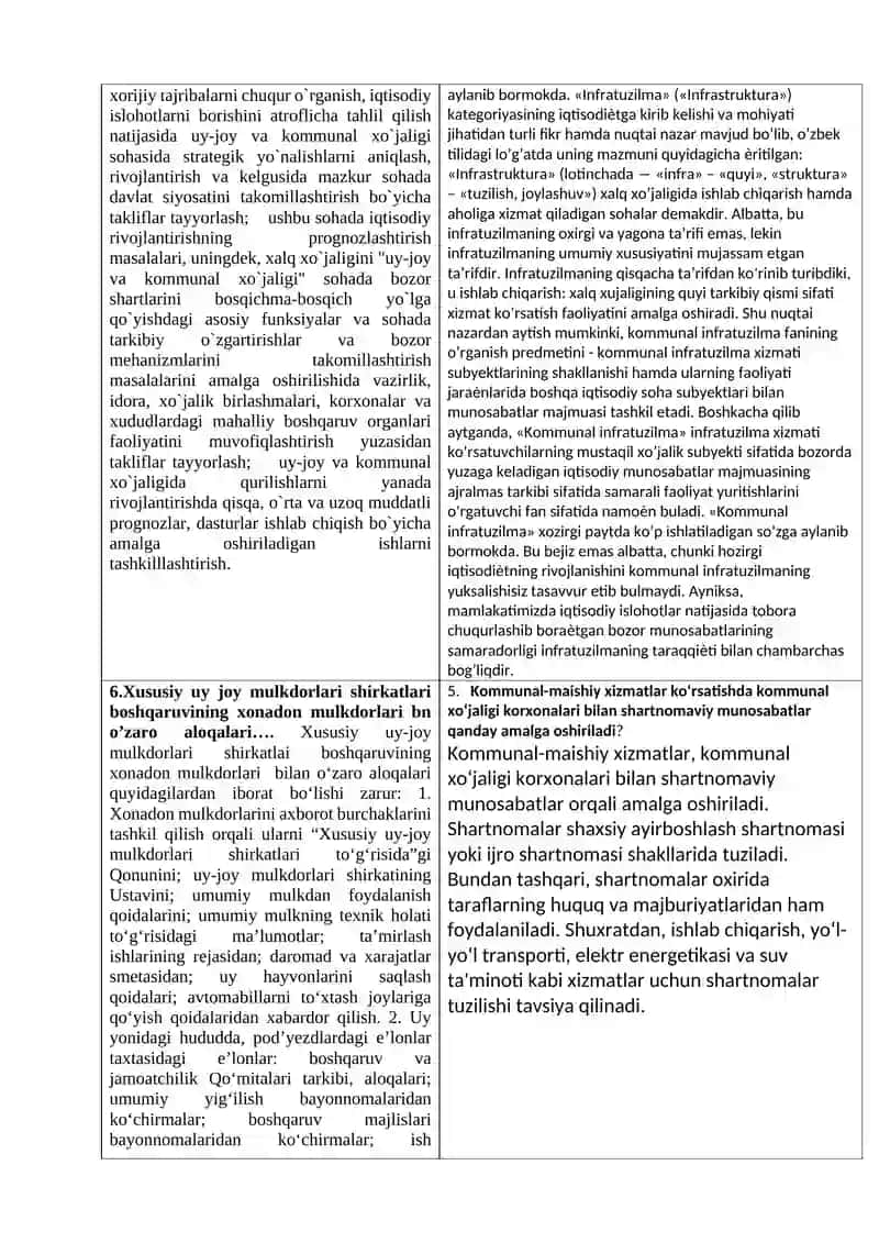 Kommunal Infrastruktur va Uy-Joy Kommunal Xo’jaligini Boshqarish Fanining Maqsadi 2