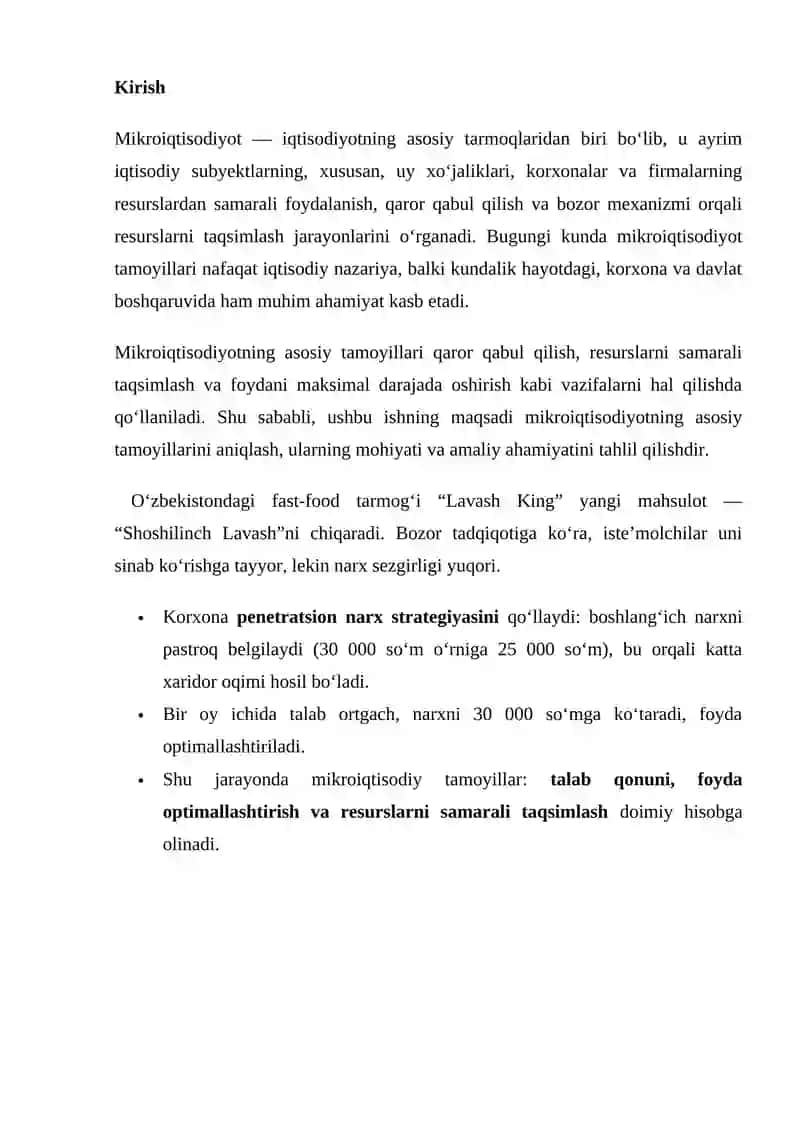 MIKROIQTISODIYOTNING ASOSIY TAMOYILLARI VA ULARNING AMALIY AHAMIYATI 2