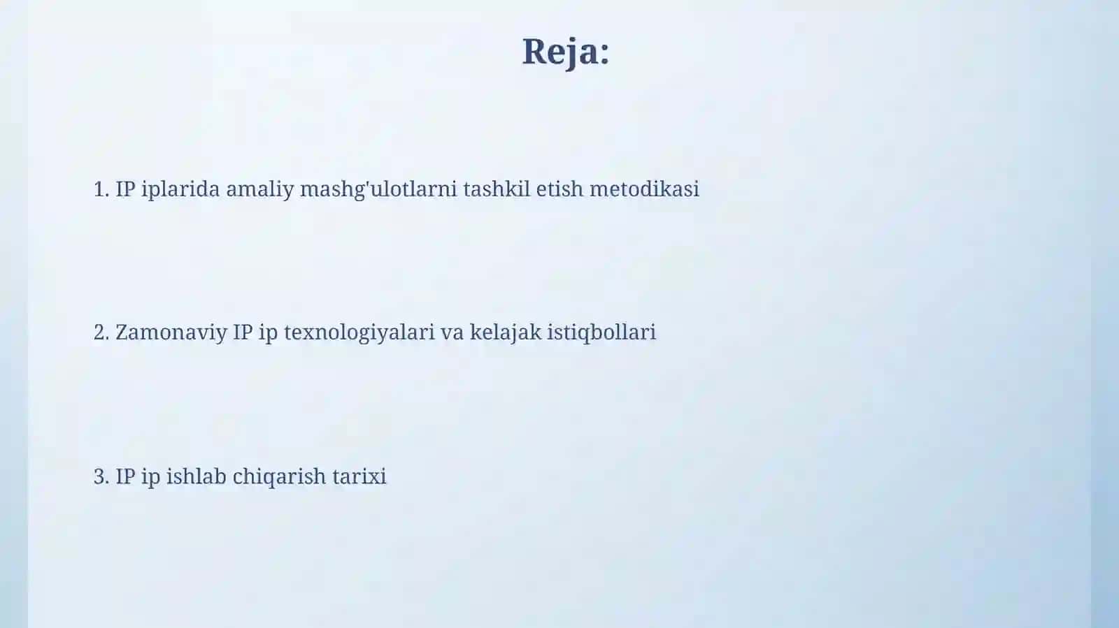 Ip turlaridan amaliy darslarni tashkil etish metodikasi.Ip ish ishlab chiqarishdagi tarixi 2