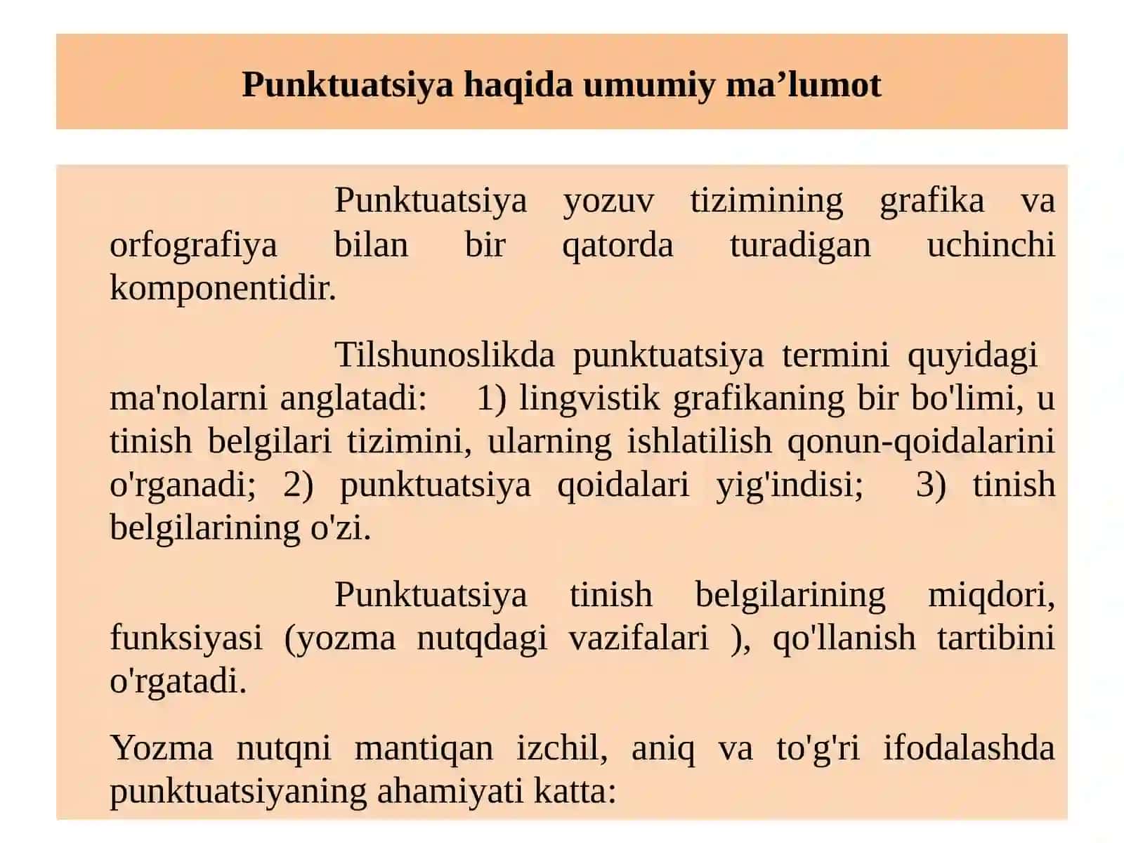 Punktuatsiya (Tinish Belgilari) 2