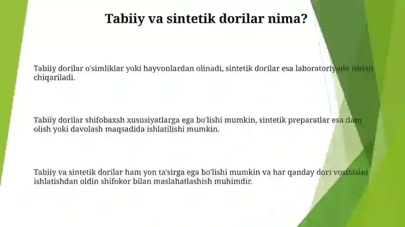 Tabiiy Va Sintetik Narkotik Vositalar. Foydasi Va Zarari 2