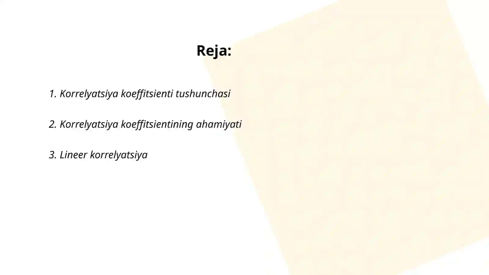 Korrelyatsiya koeffitsienti uning baholash usullari statistik tahlil etishda qo'llanilishi 2