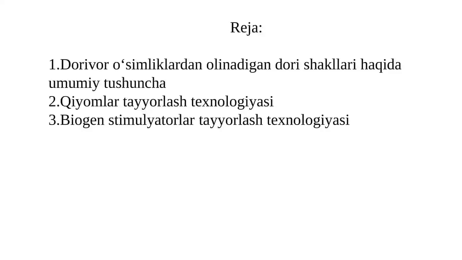 Dorivor o‘simliklar asosida olinadigan qiyomlar va biogen stimulyatorlar texnologiyasi 2