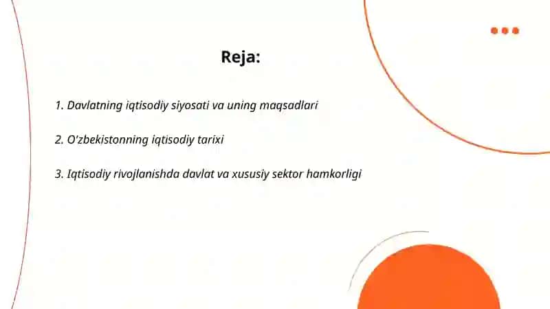 Iqtisodiyotda davlatning roli va O'zbekistonda iqtisodiyotning o'ziga xos xususiyatlari 2