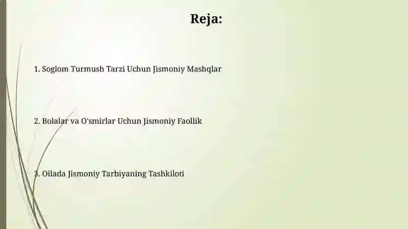 Jismoniy Tarbiya Oilada Jismoniy Tarbiyaning Tashkiloti 2