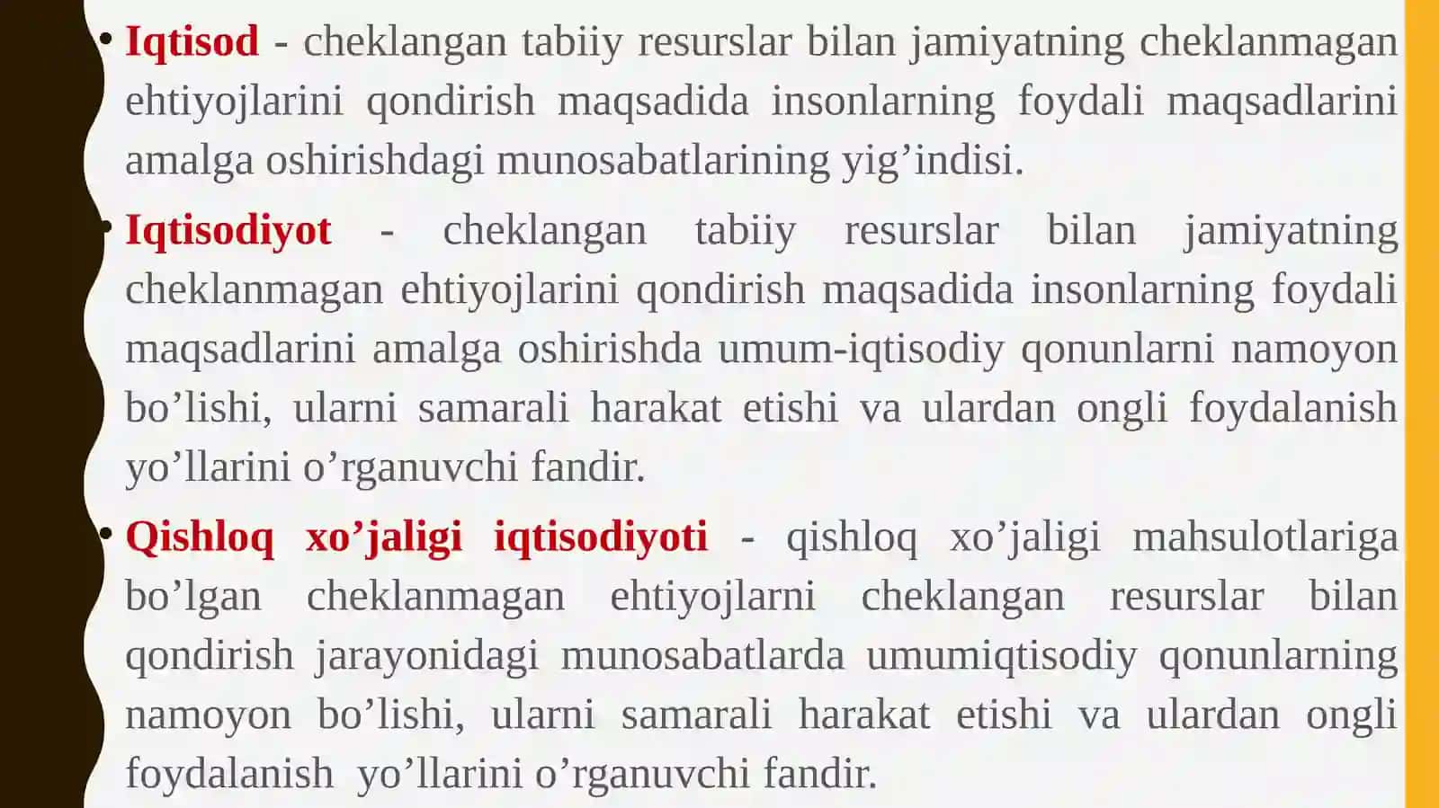 Qishloqxo’jaligining iqtisodiy rivojlanishdagi ahamiyati 2
