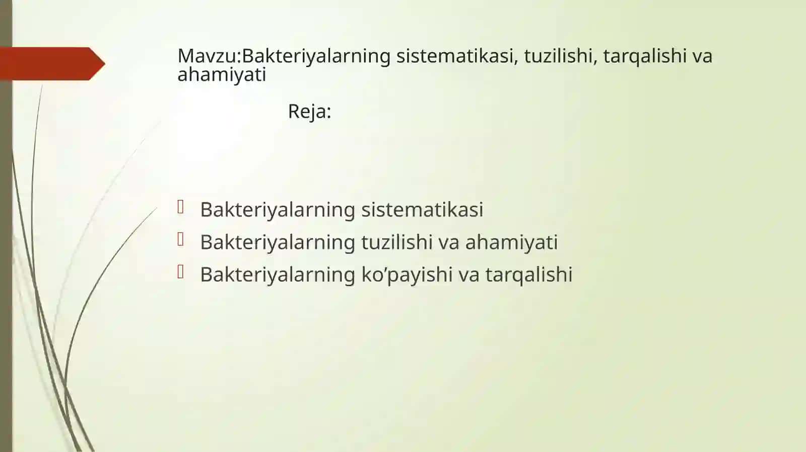 Ozodbekov Abduqodirning botanika fanidan tayyorlagan taqdimoti 2