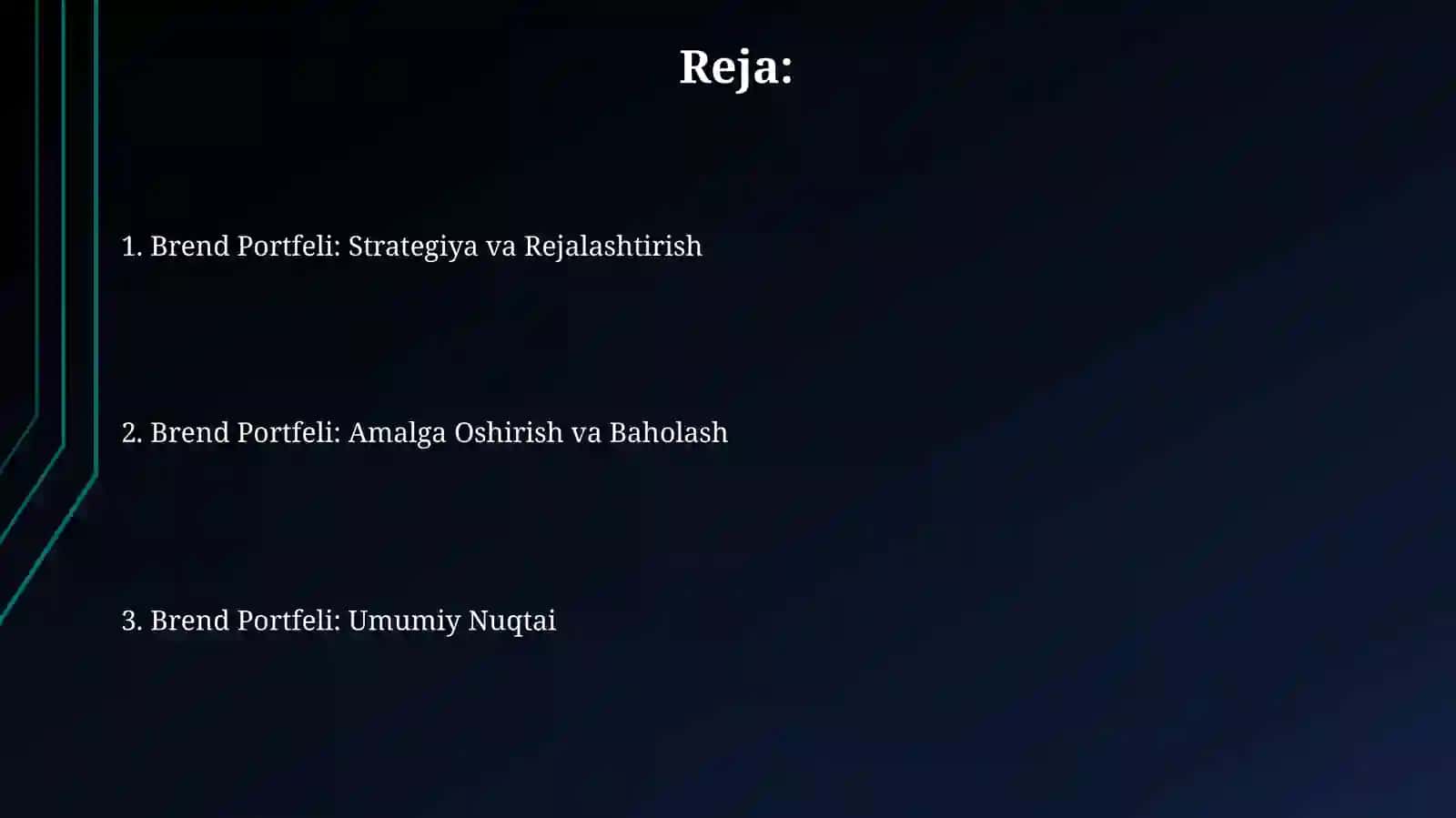 Brend Portfeli: Strategiya va Rejalashtirish 2
