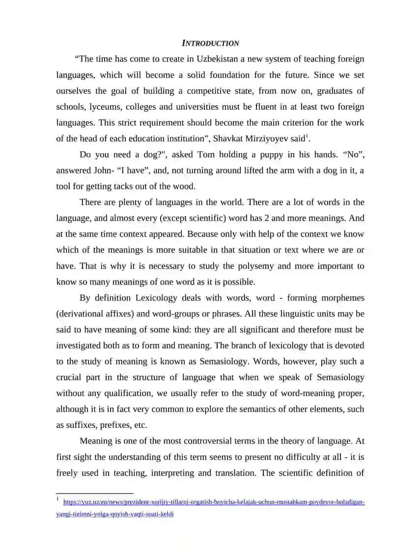 POLYSEMANTIC WORDS AND THEIR INFLUENCE IN ENGLISH LANGUAGE 2