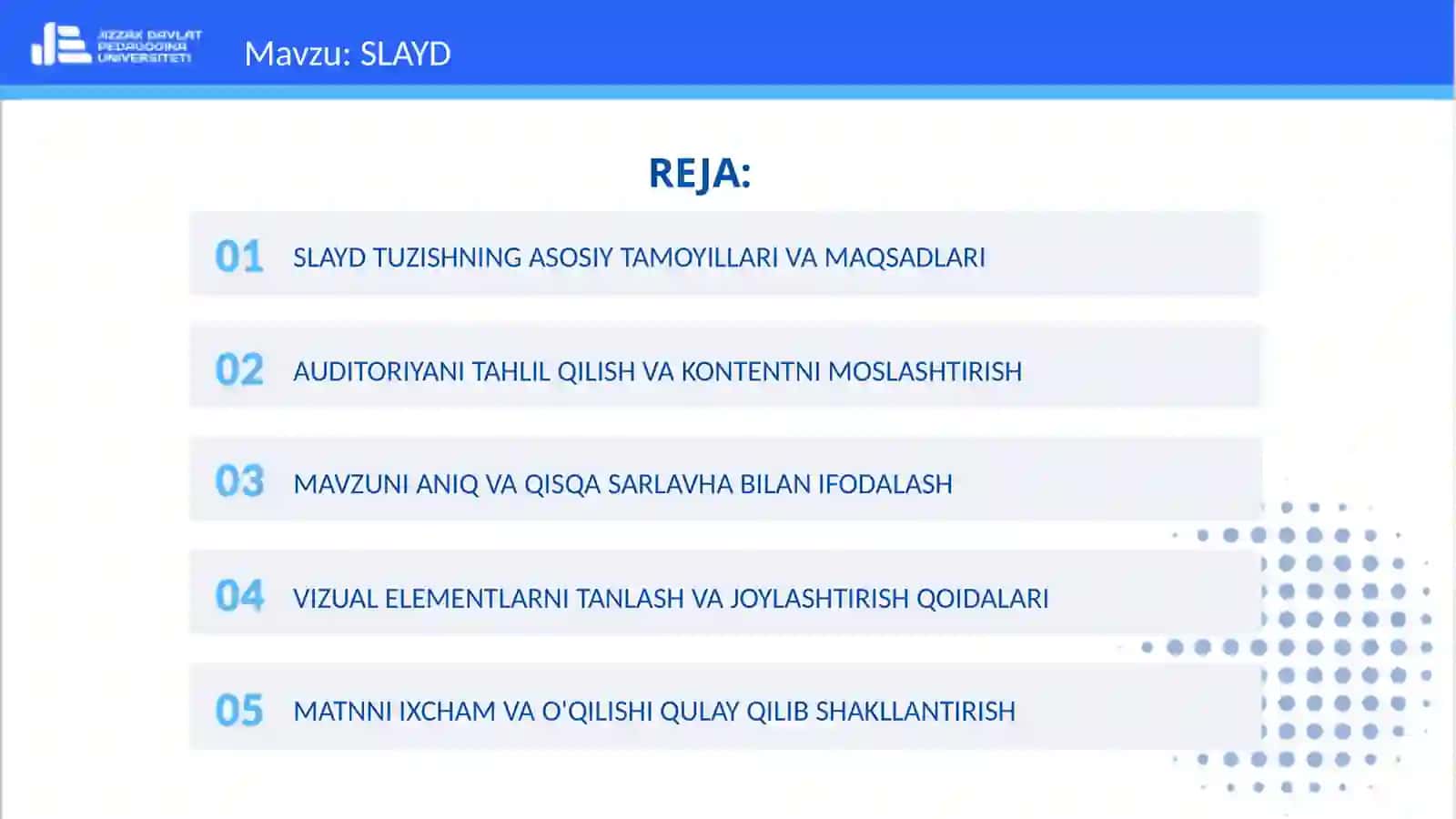 SLAYD TUZISHNING ASOSIY TAMOYILLARI VA MAQSADLARI 2
