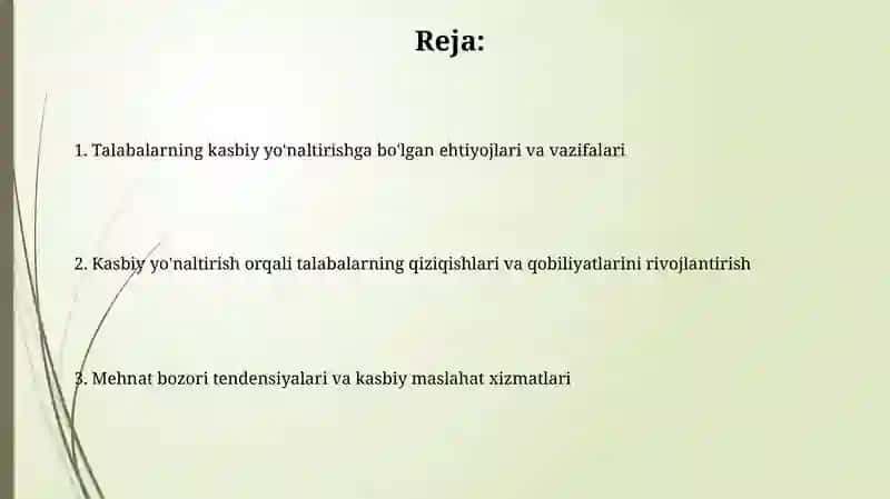 Kasb hunarga yo'naltirishga oʻquvchilarga qoʻyiladigan talablar 2
