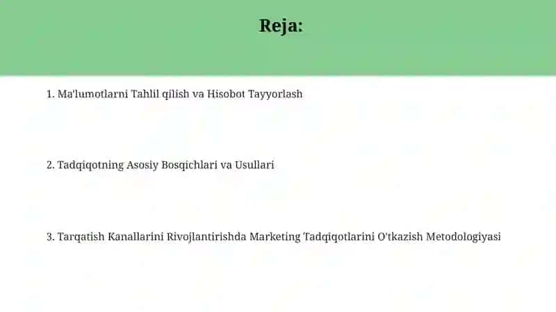 Marketing Tadqiqotlarini O'tkazish Usullari 2