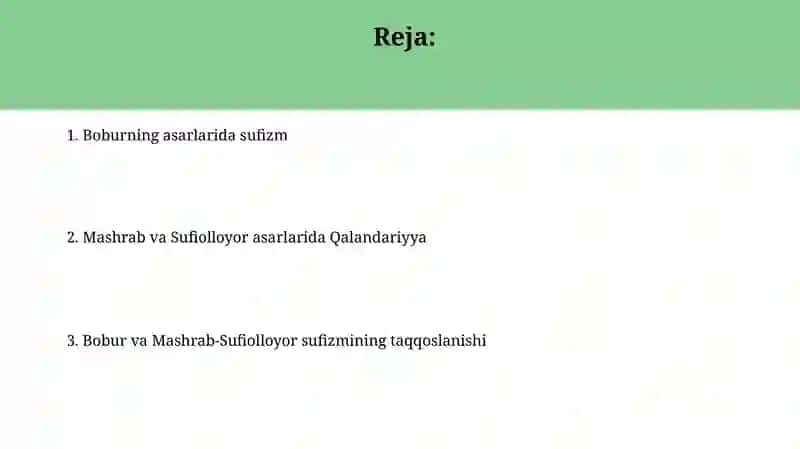 Tasavvuf.Mashrab va Soʻfi Ollohyor ijodida qalandariylik 2