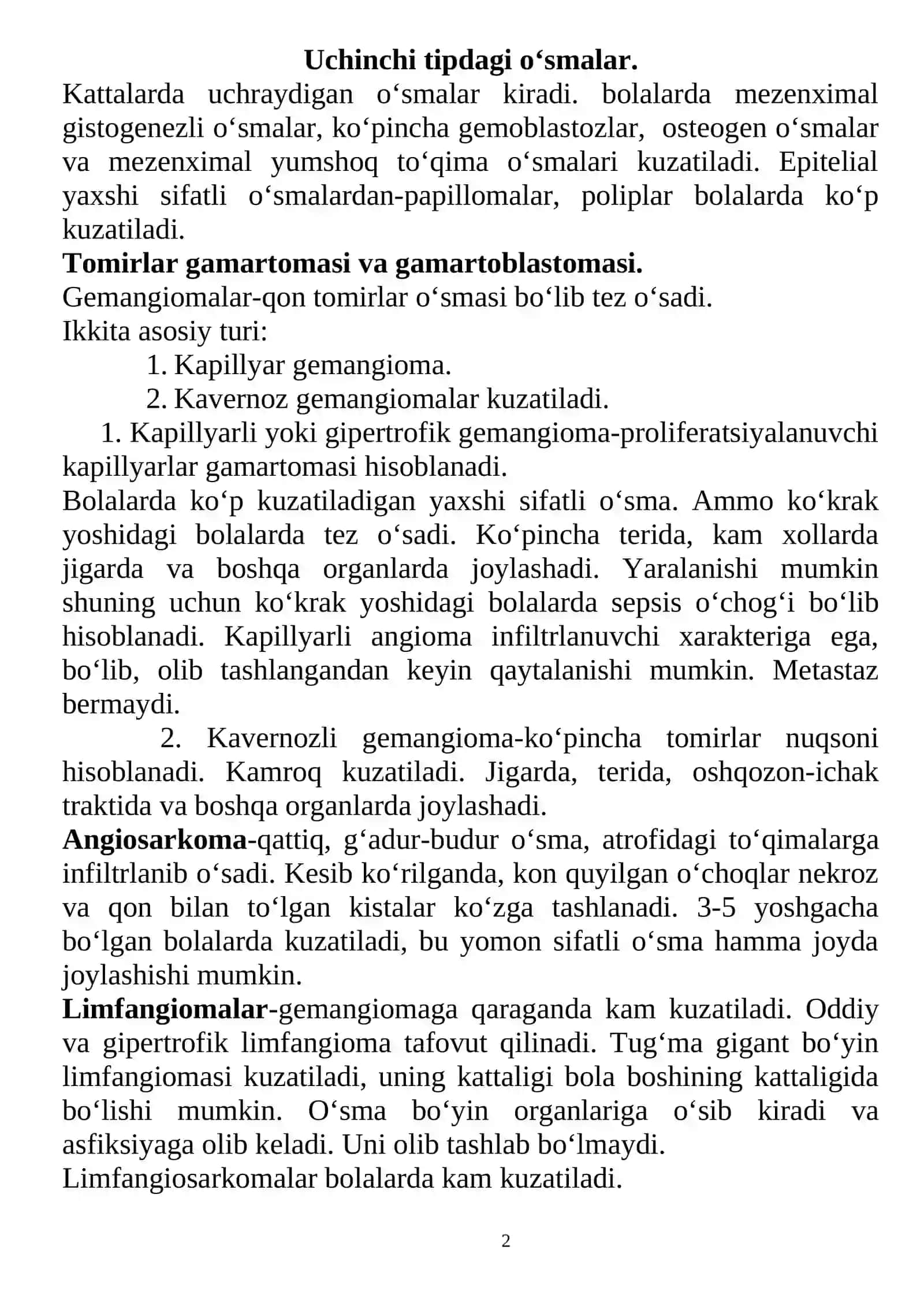 MAShGULOT Bolalar yoshidagi o‘smalar 2