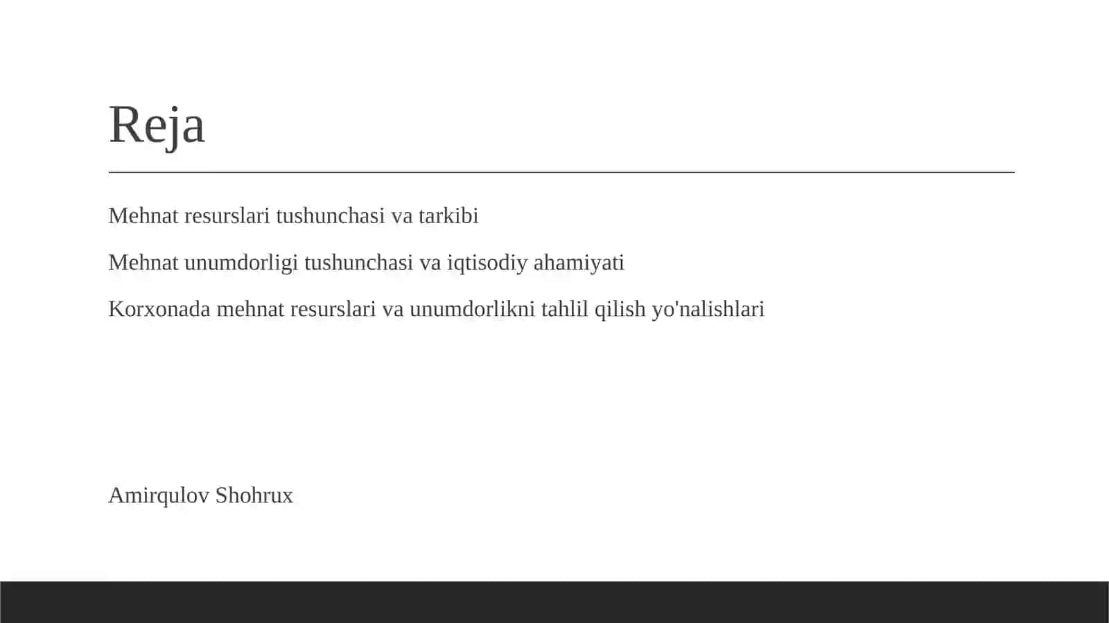 Mehnat resurslari bilan ta'minlanganlik va mehnat unumdorligi tahlili 2
