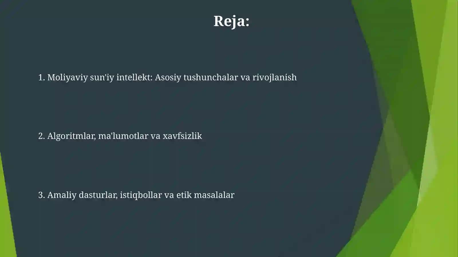 Moliyaviy sun'iy intellekt 2