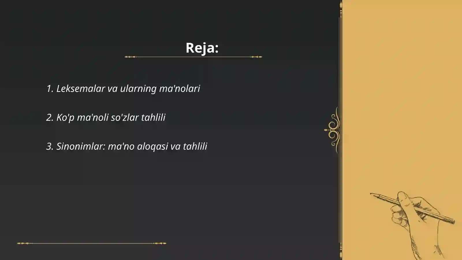 Leksema va sòz munosabati bòyicha mashqlar tahlili 2