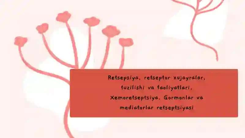 Retseptsiya, retseptor xujayralar, tuzilishi va faoliyatlari 2