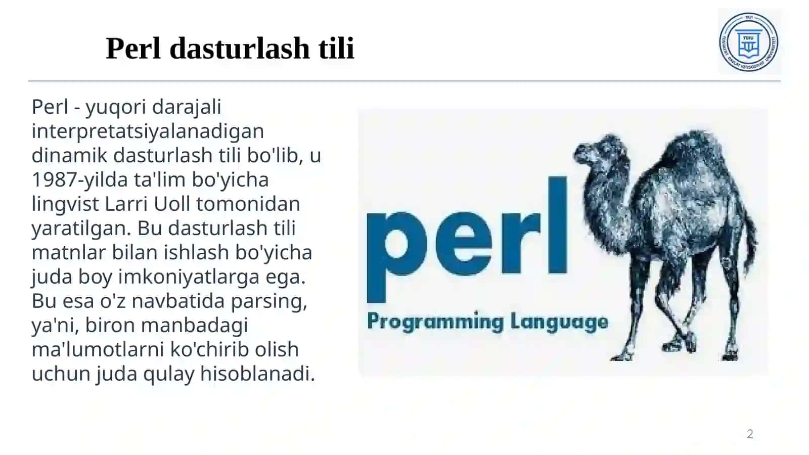 Perl dasturlash tili 2