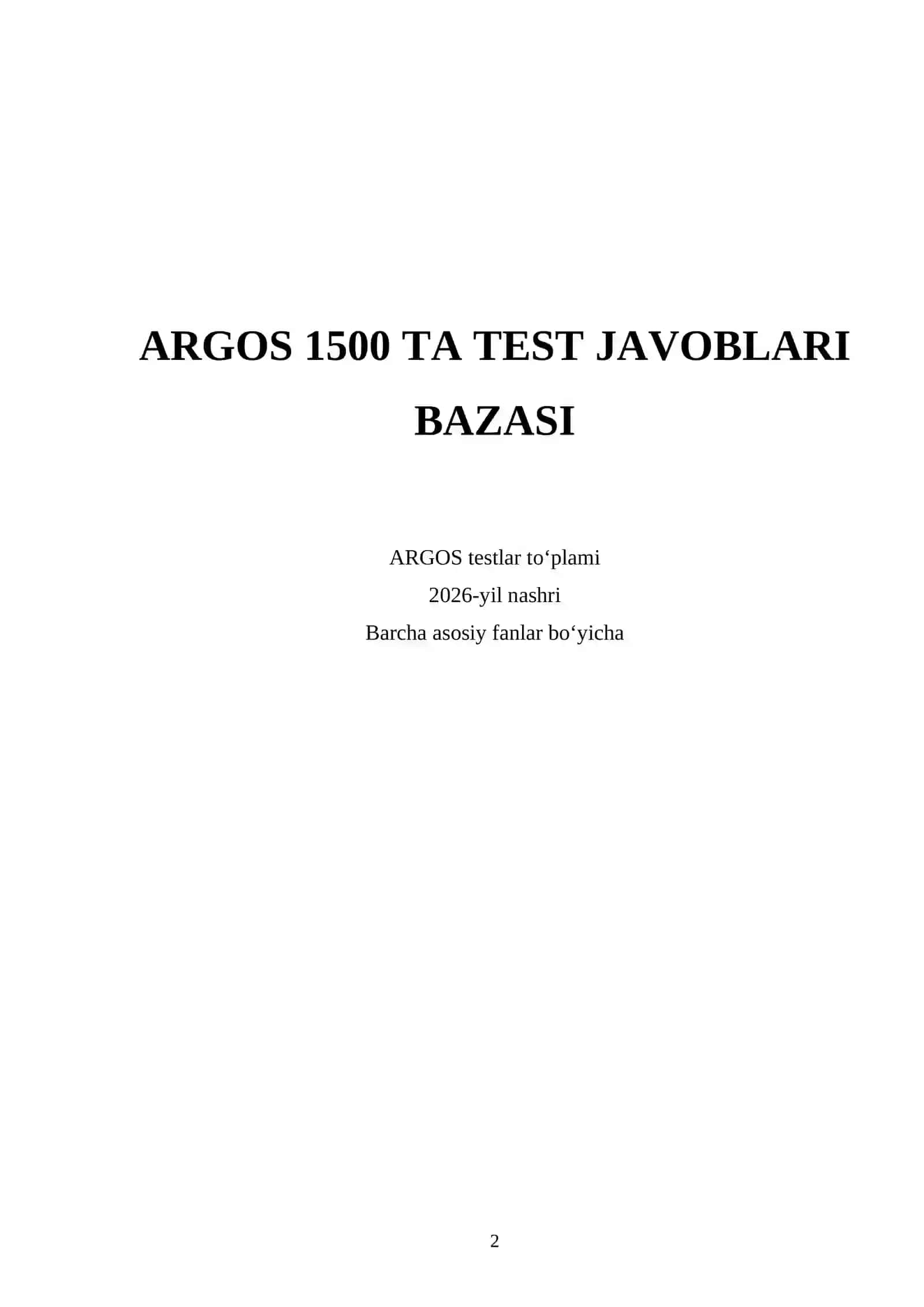 ARGOS 1500 TA TEST JAVOBLARI BAZASI 2