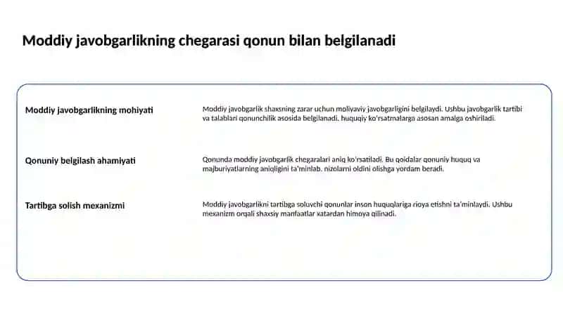 Moddiy javobgarlikning asosiy tamoyillari va ularning mazmuni 2