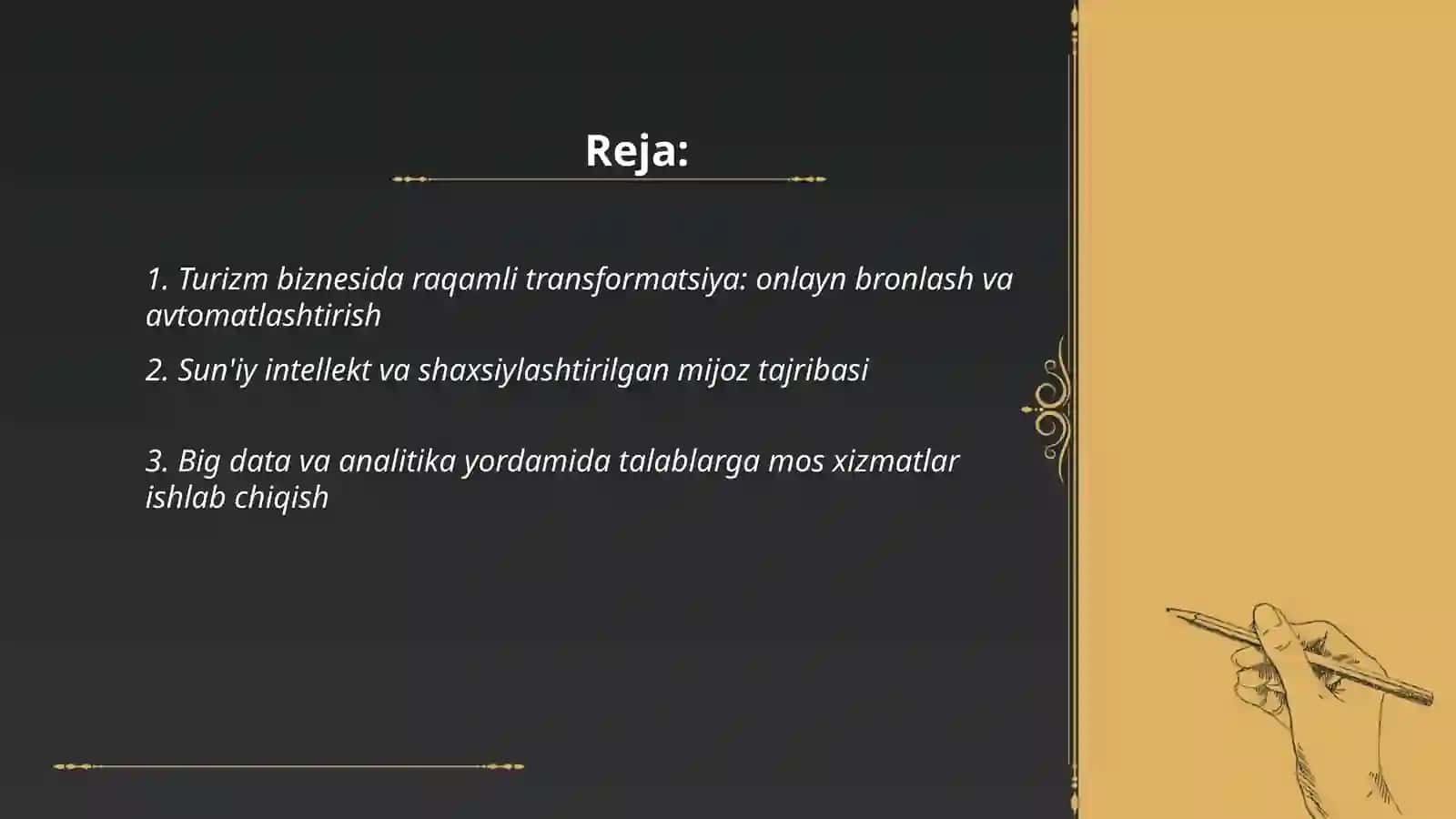 Turizm biznesini rivojlantirishga innovatsion yondashuvlar 2