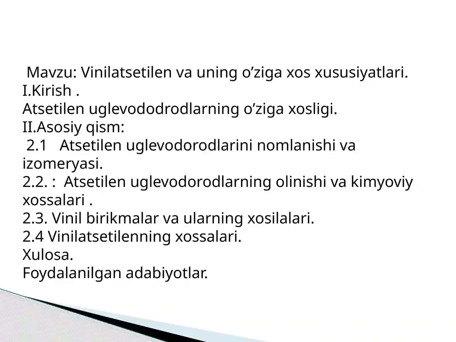 Kimyo Guruh: Vinilatsetilenni Olaverganda Kimyoviy Xossalari 2