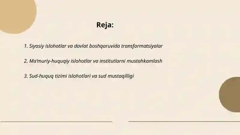 O’zbekiston Respublikasida 2017-yildan keyingi islohatlar 2