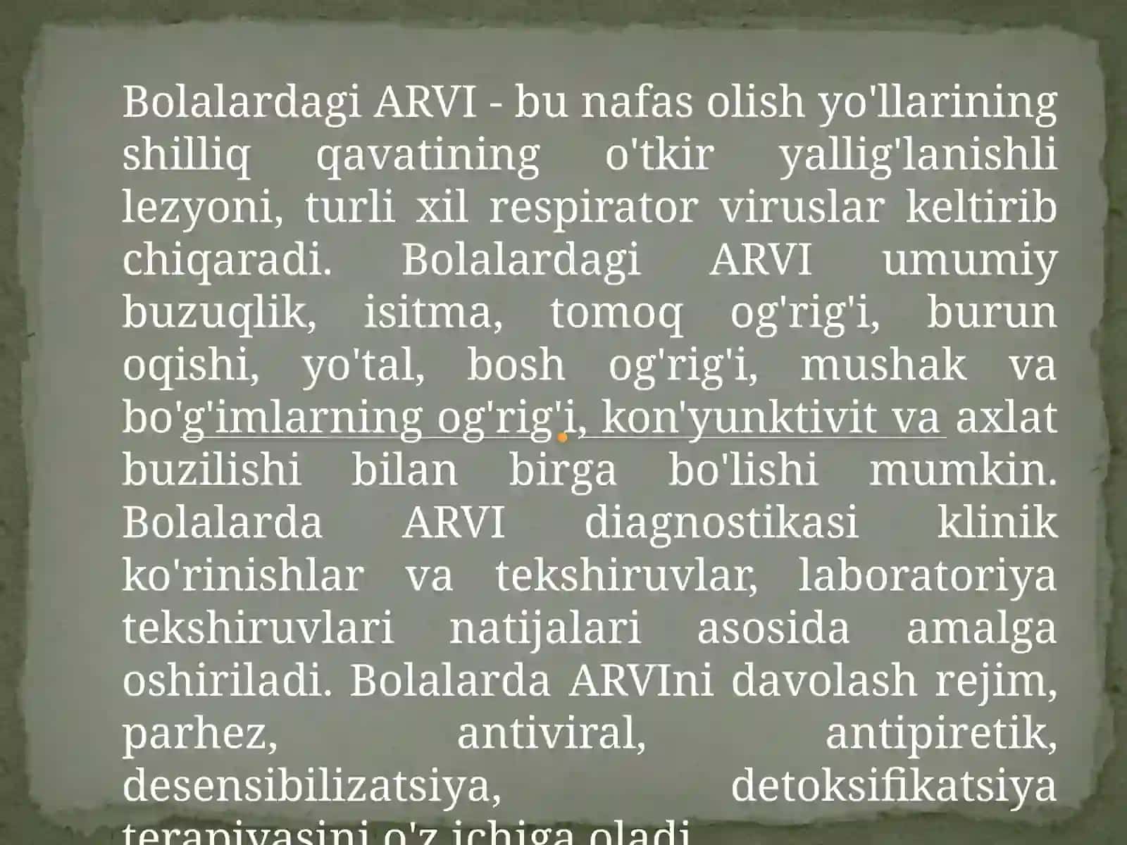 BOLALARDA O'TKIR RESPIRATOR KASALLIKLAR 2