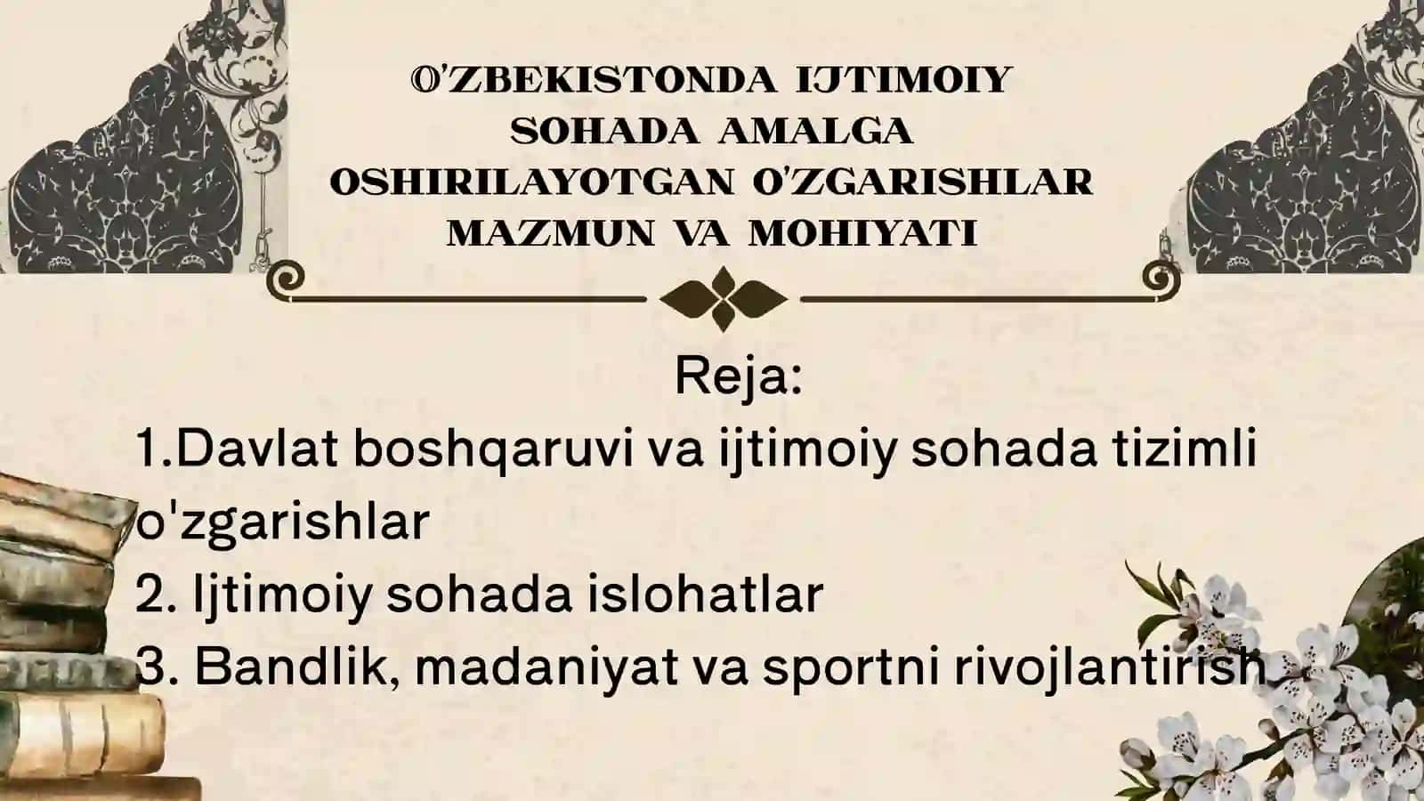 O'zbekistonning eng yangi tarixi fanidan tayyorlagan taqdimoti 2