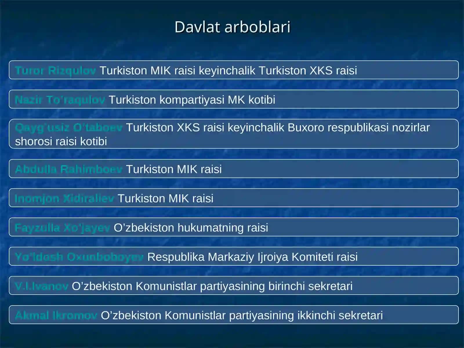 10-mavzu:XX-asrning 20-30-yillarida sovet hokimyatining O’zbekistonda yuritgan iqtisodiy va madaniy siyosati 2