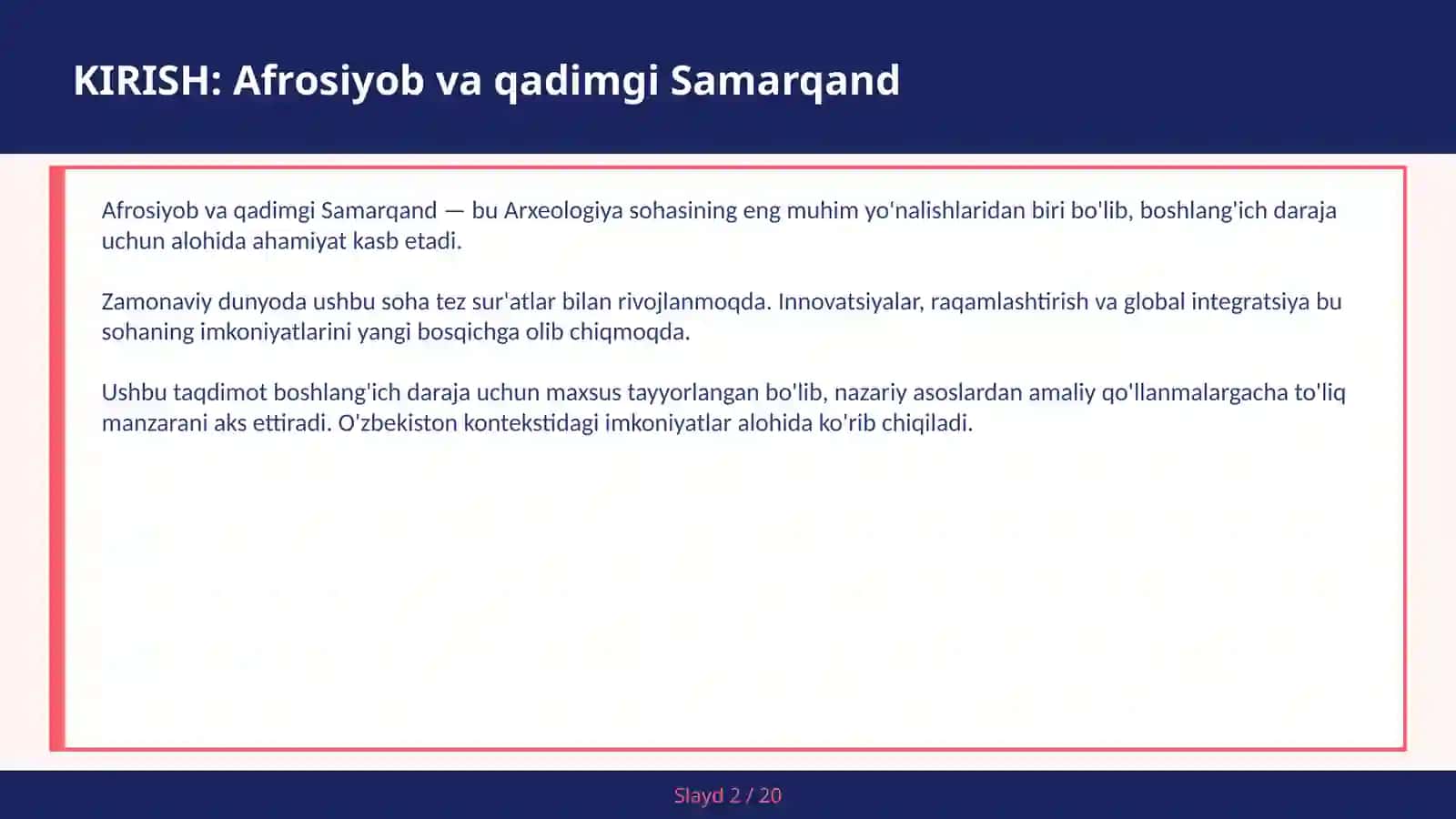 Afrosiyob va qadimgi Samarqand 2