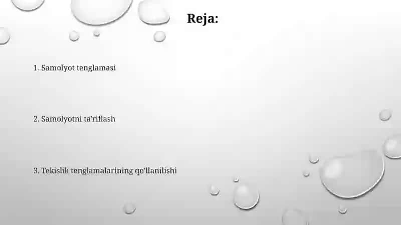 Tekislik tenglamalari 2